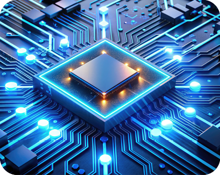 Microchip in blau.