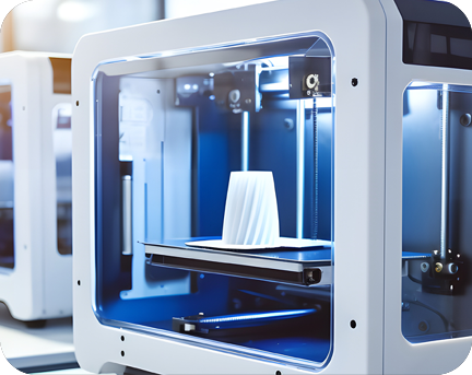 Ein 3D Drucker in weiß.