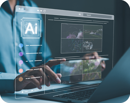 Hologramm von einer Webseite. 