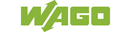 Logo Wago in grüner Schrift auf weißem Hintergrund.