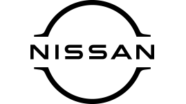 Logo Nissan in schwarzer Schrift auf weißem Hintergrund.