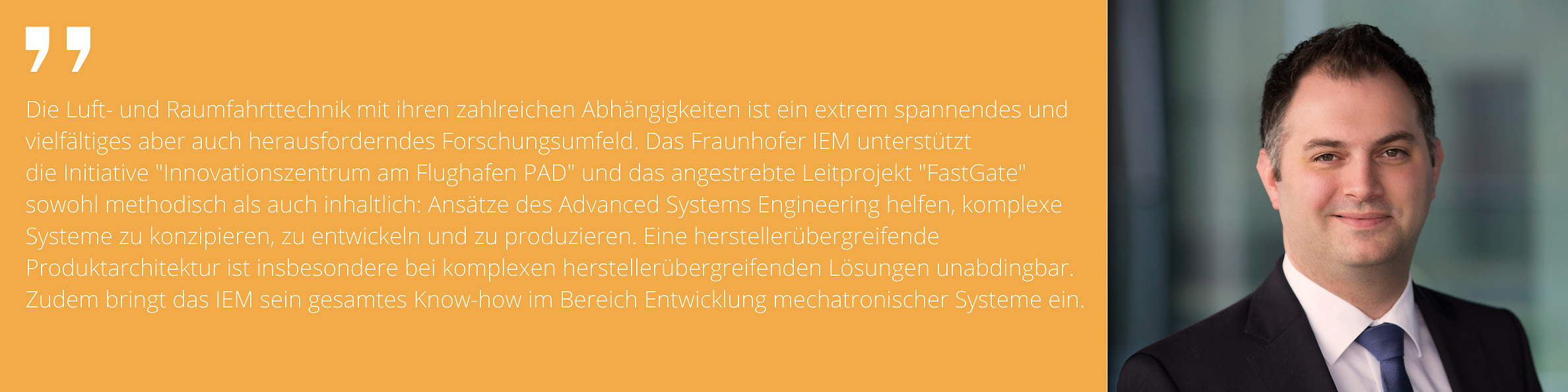 PM Innovationszentrum Flughafen Paderborn Zitat Christoph Portrait & Zitat von Christoph Jürgenhake
