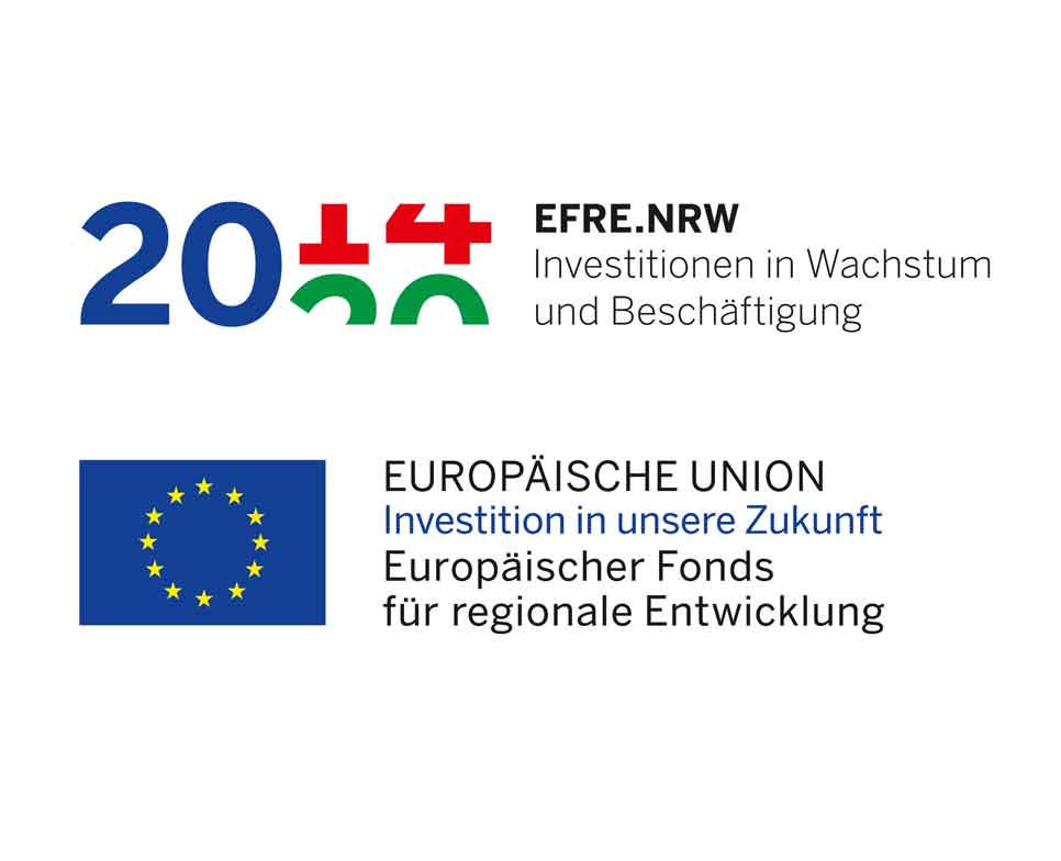 EFRE.NRW Logo und EU-Emblem