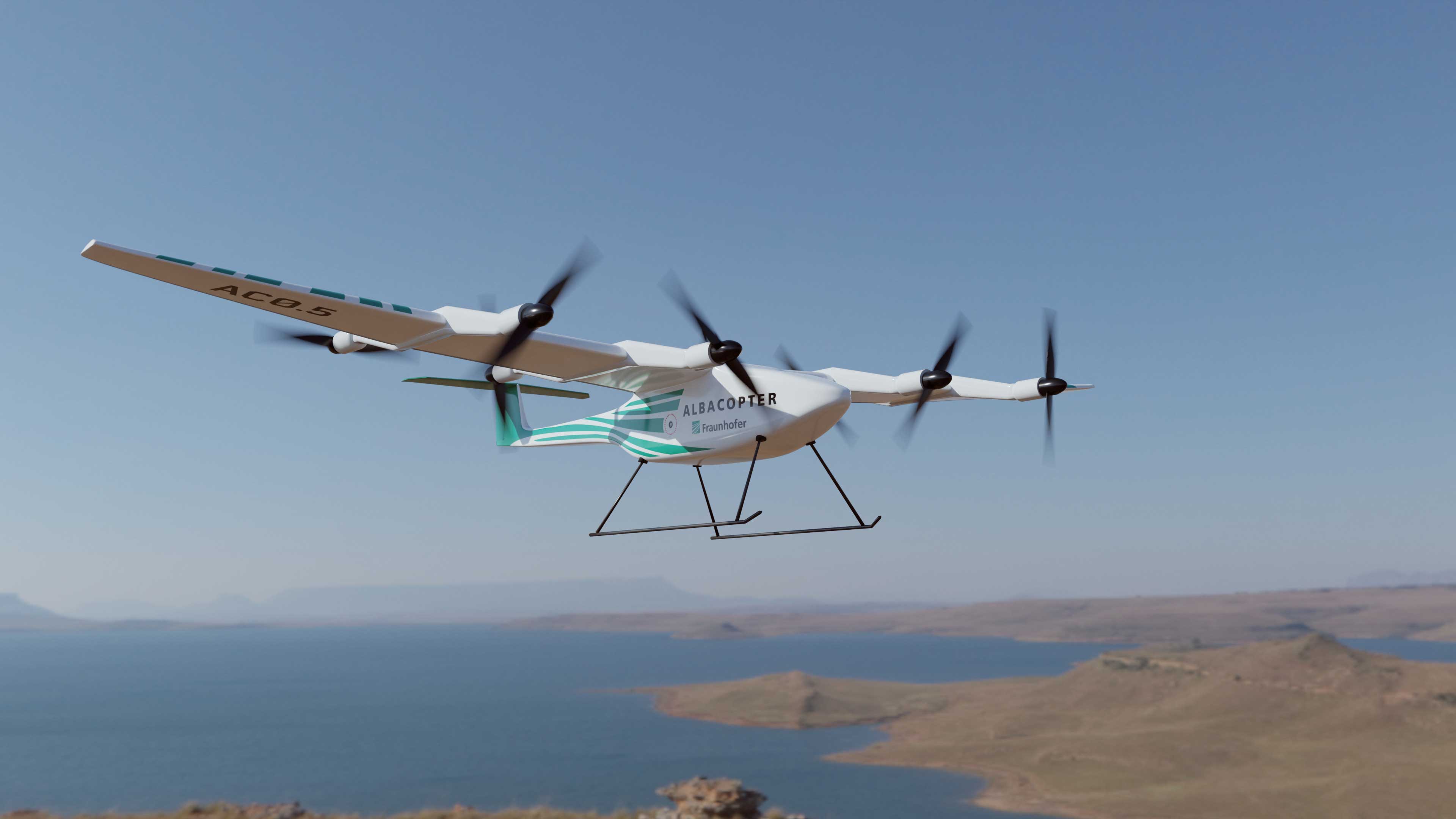 News Albacopter Paris Airshow Albacopter fliegt in der Luft.