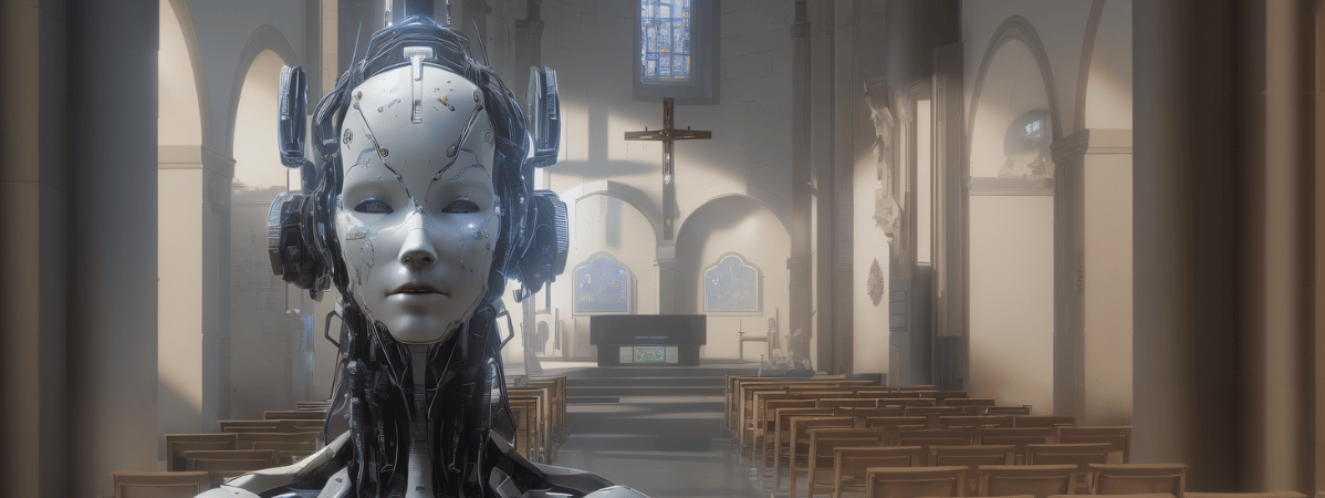 Roboter in Kirchengebäude