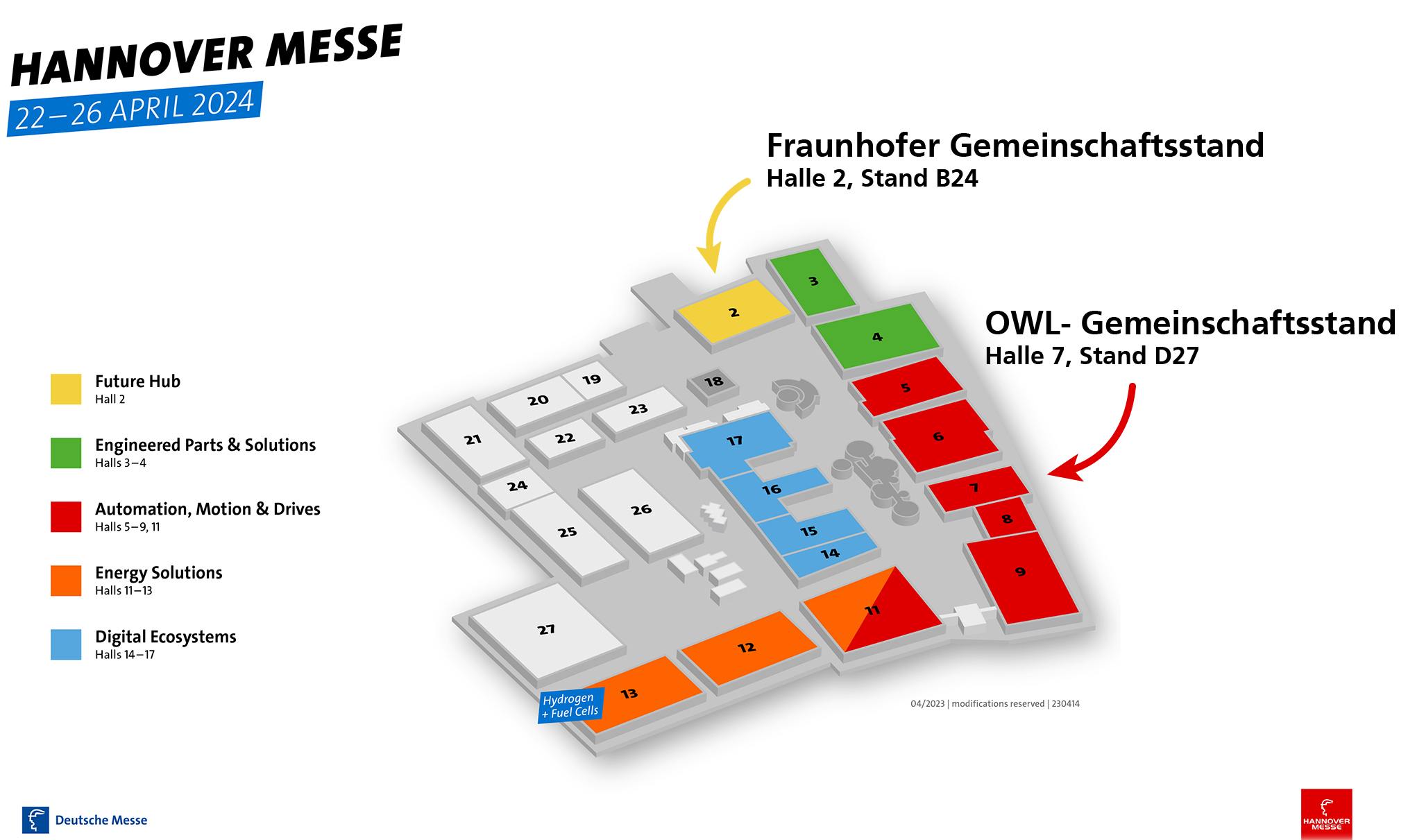 Hallenplan der Hannover Messe 2024.